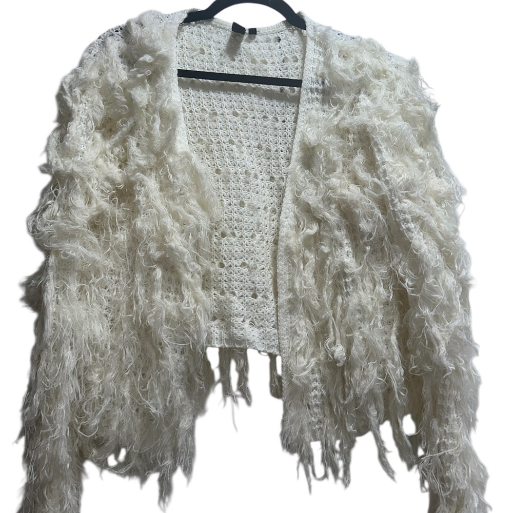 White Fuzzy Cardigan